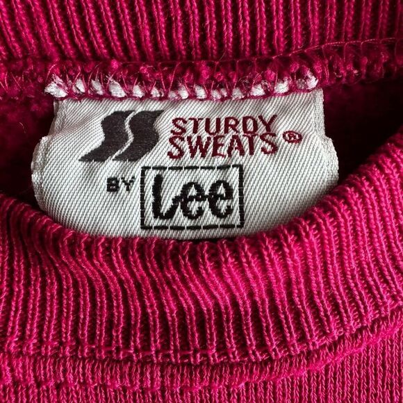 Vintage Lee Pink Puffy Paint Fabric Heart With Bow Sweatshirt - Picture 8 of 8